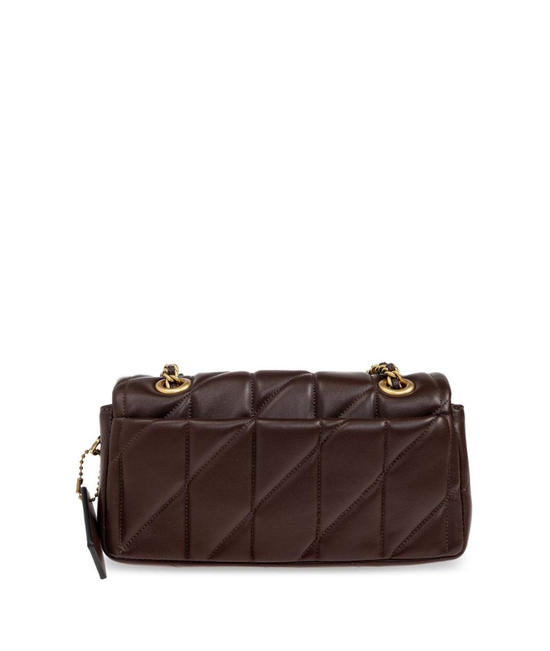 COACH Коричневая кожаная сумка через плечо, фото 3