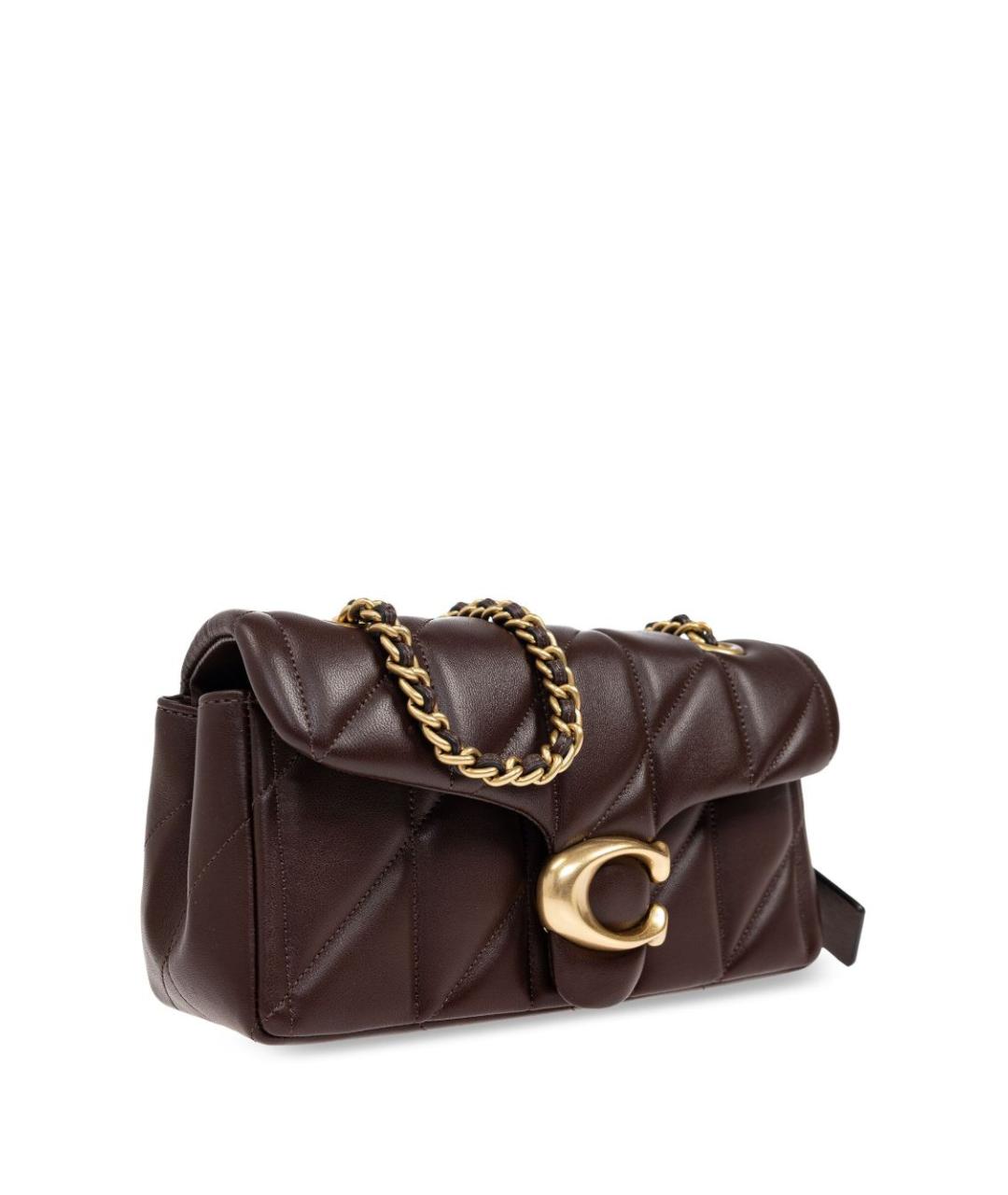 COACH Коричневая кожаная сумка через плечо, фото 2