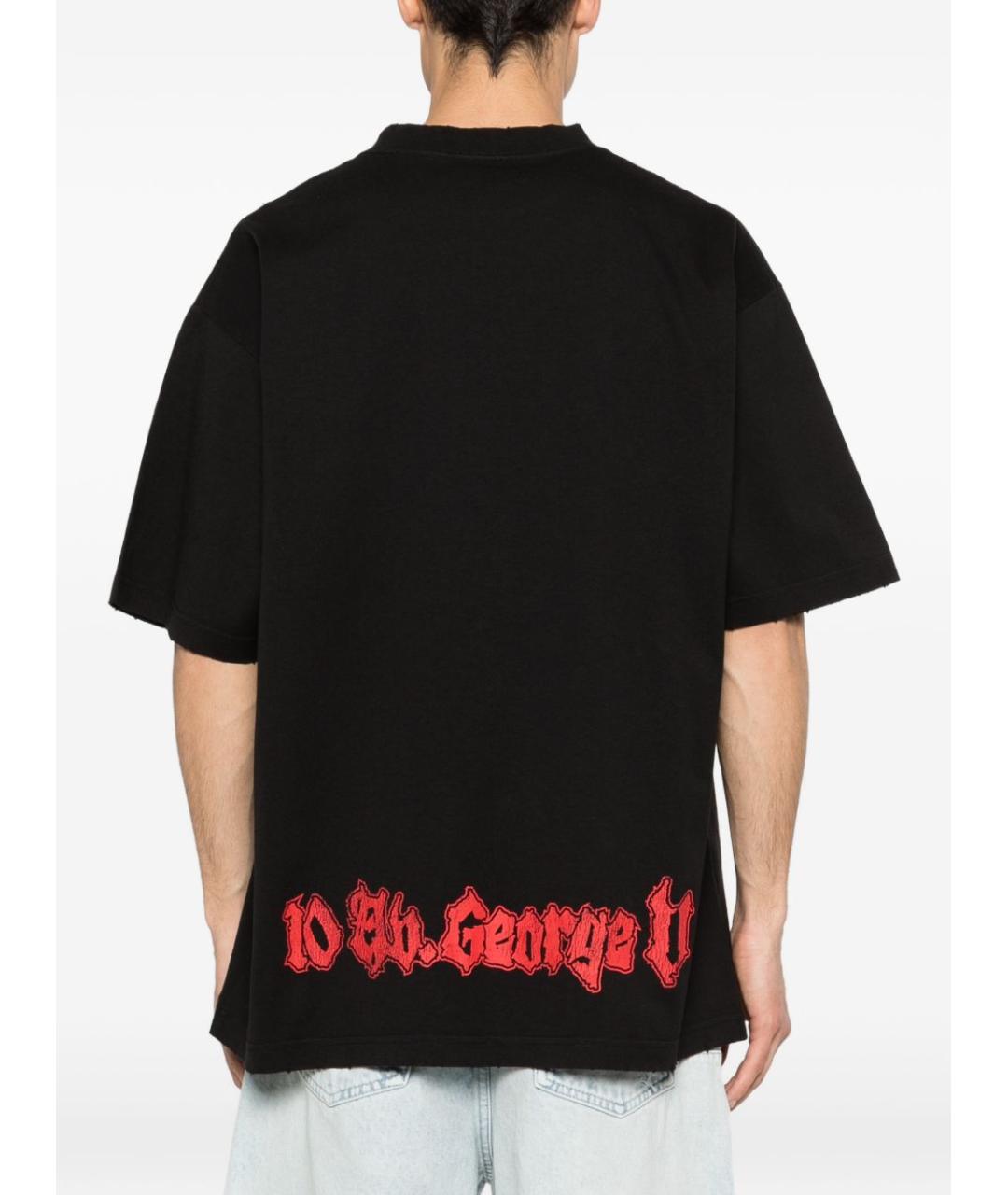 BALENCIAGA Черная хлопковая футболка, фото 4
