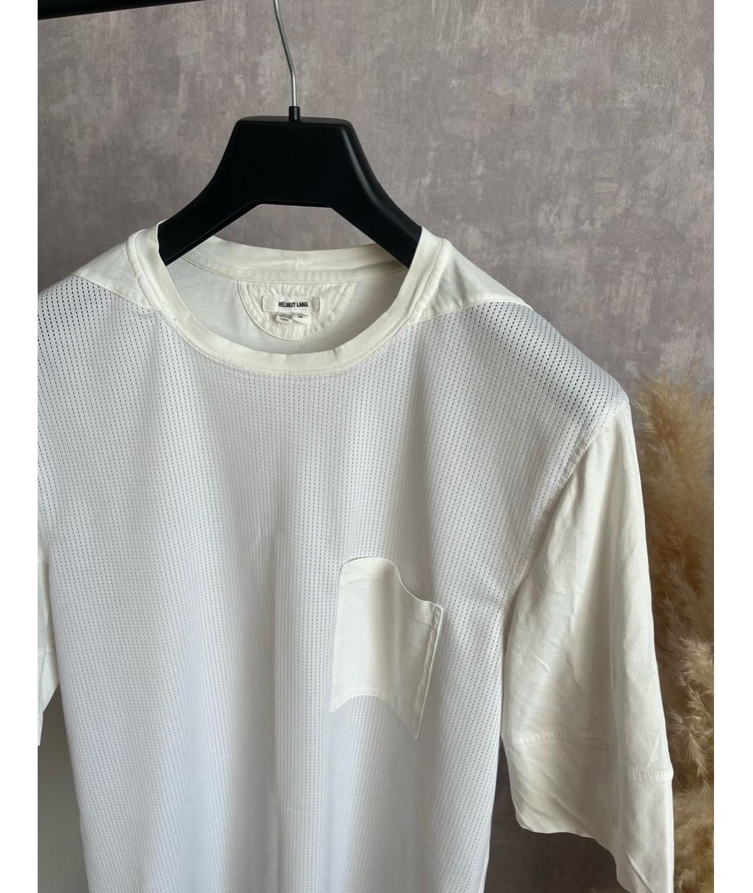 HELMUT LANG Белая хлопковая футболка, фото 3