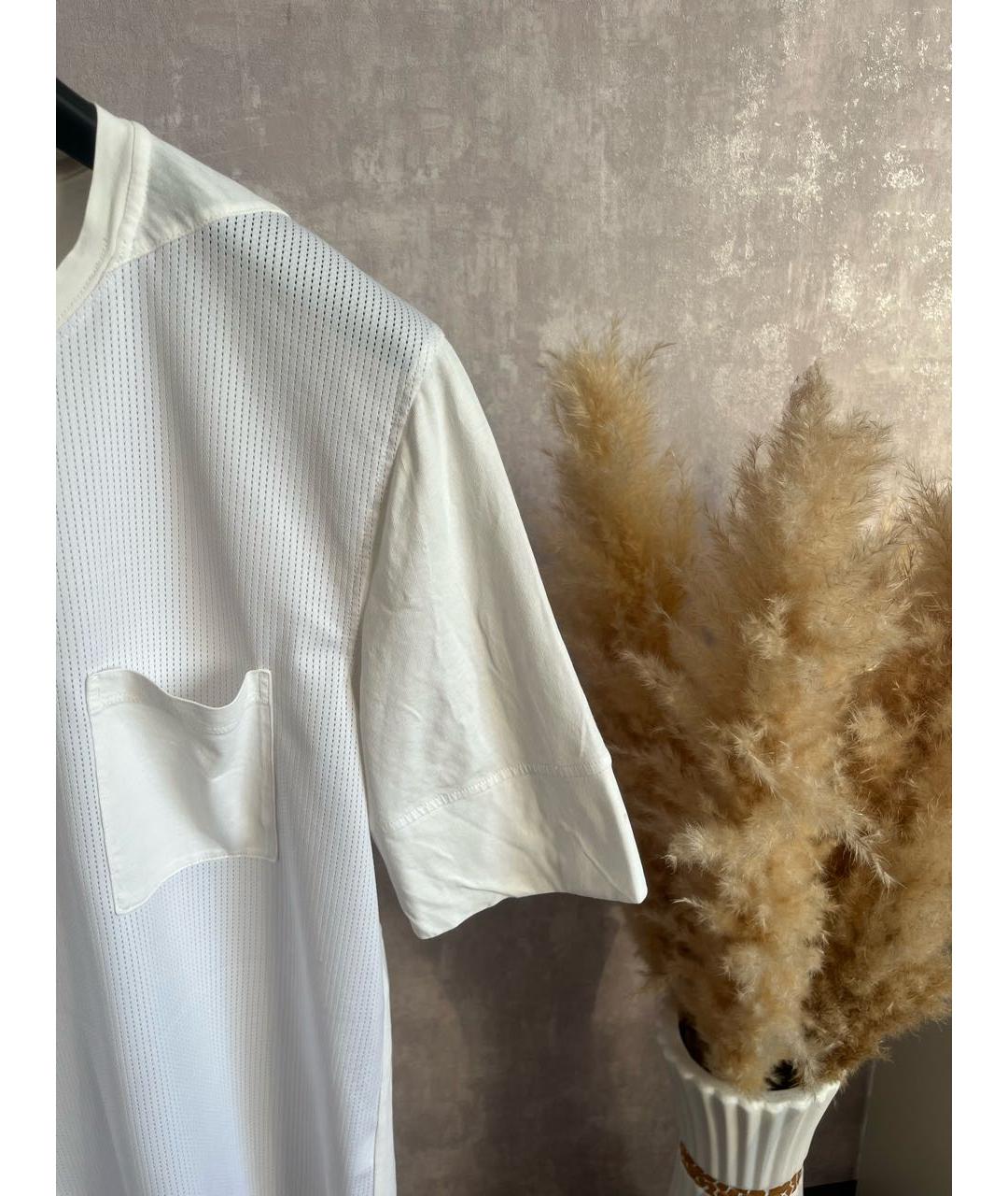 HELMUT LANG Белая хлопковая футболка, фото 2