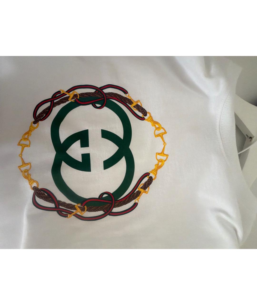 GUCCI Белая хлопковая футболка, фото 4