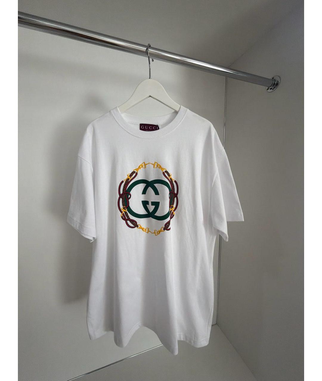 GUCCI Белая хлопковая футболка, фото 7