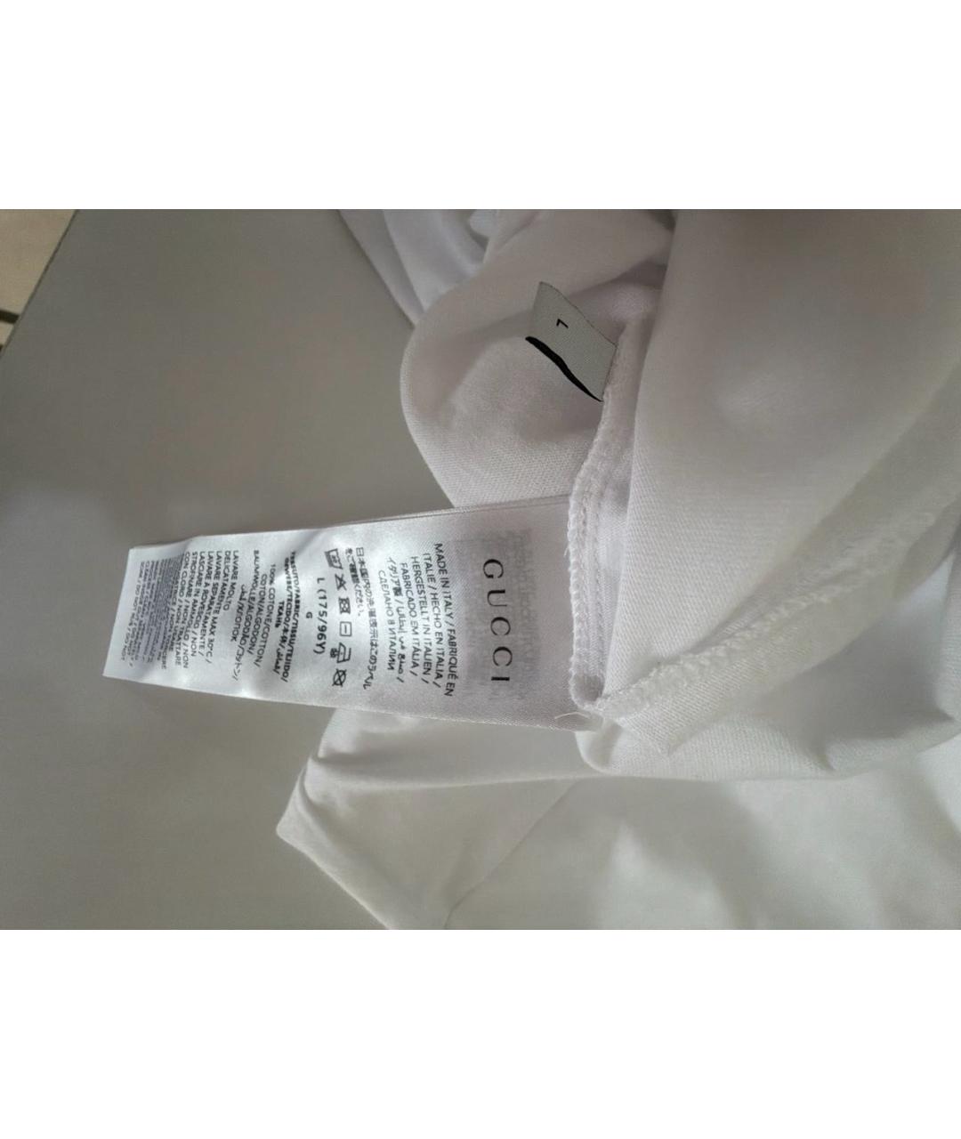 GUCCI Белая хлопковая футболка, фото 5