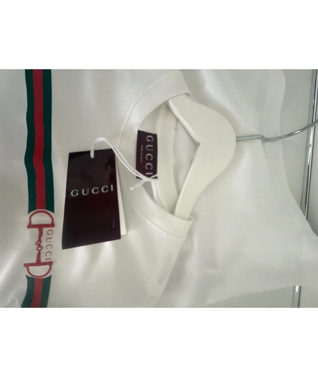GUCCI Белая хлопковая футболка, фото 3
