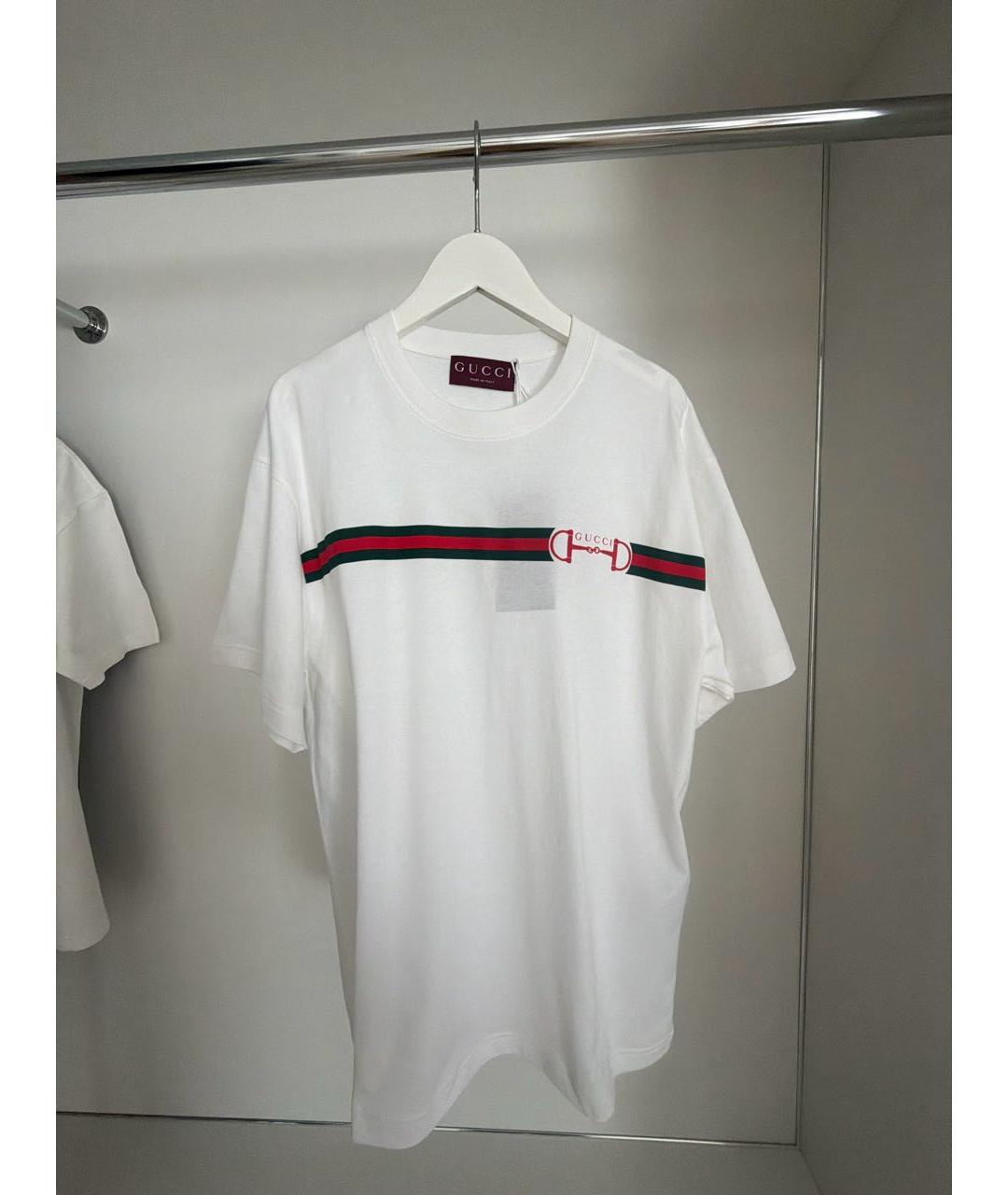 GUCCI Белая хлопковая футболка, фото 7