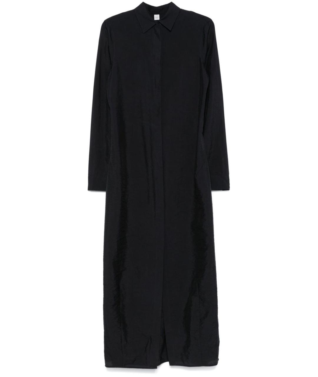 TOTEME Темно-синее шелковое повседневное платье, фото 1