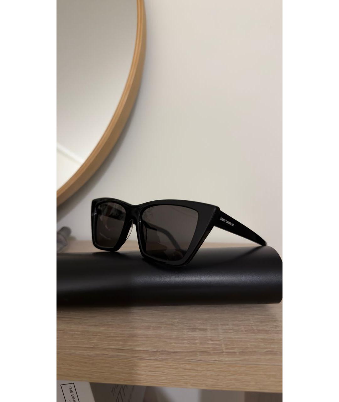 SAINT LAURENT Черные пластиковые солнцезащитные очки, фото 2