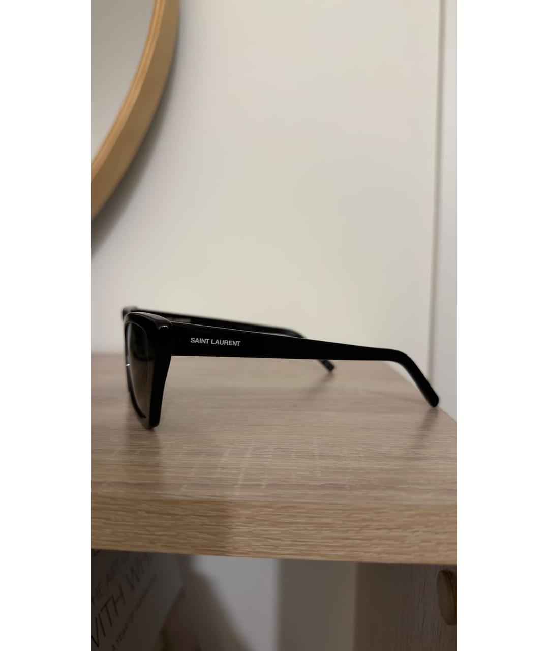 SAINT LAURENT Черные пластиковые солнцезащитные очки, фото 3