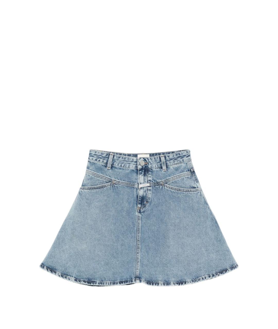 CLOSED Синяя хлопковая юбка мини, фото 1