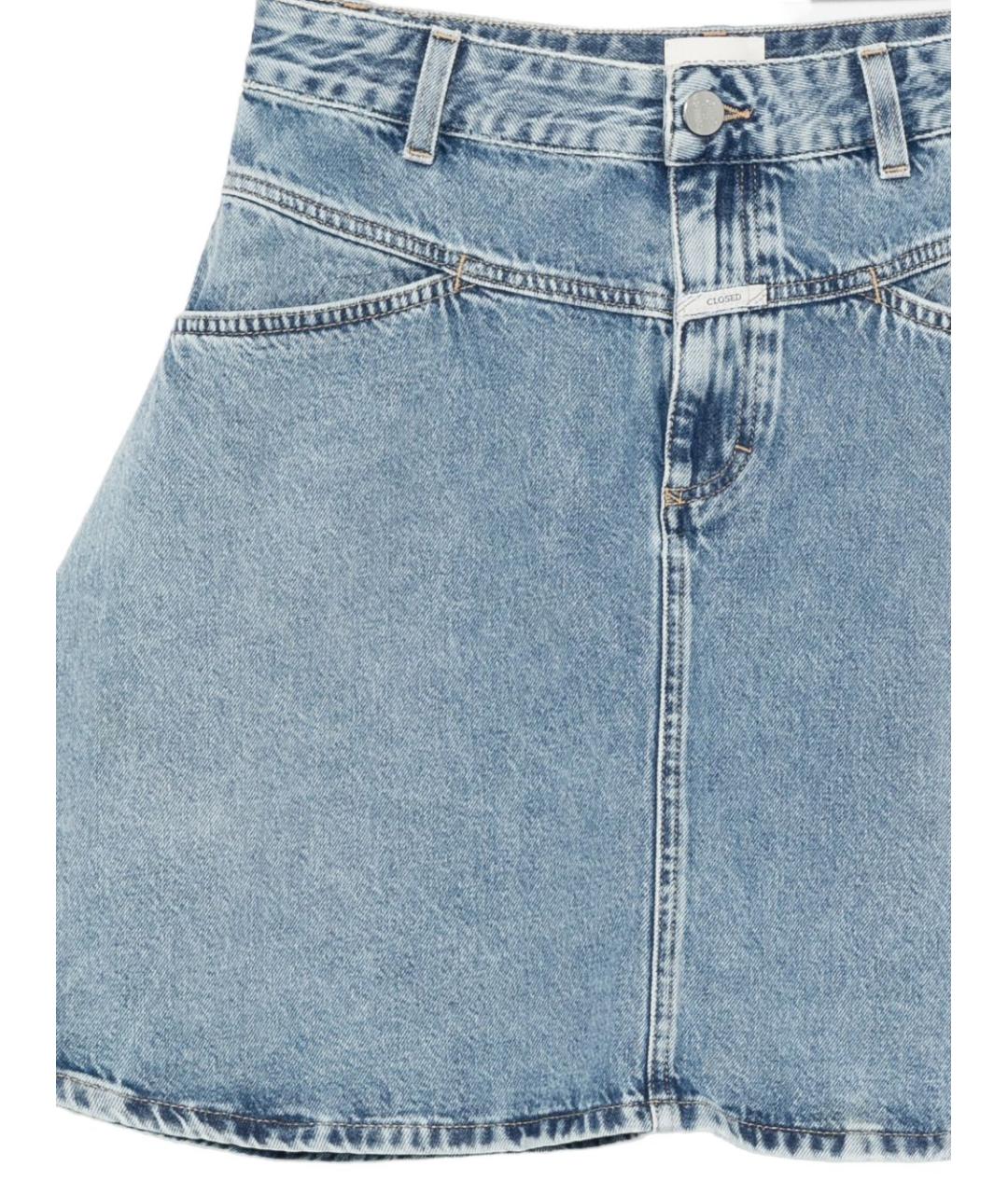 CLOSED Синяя хлопковая юбка мини, фото 3