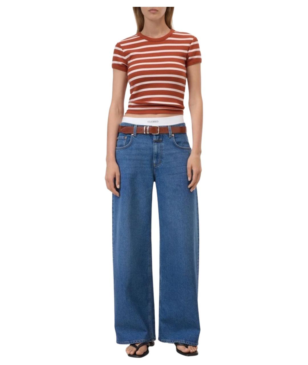 CLOSED Синие хлопковые прямые джинсы, фото 2