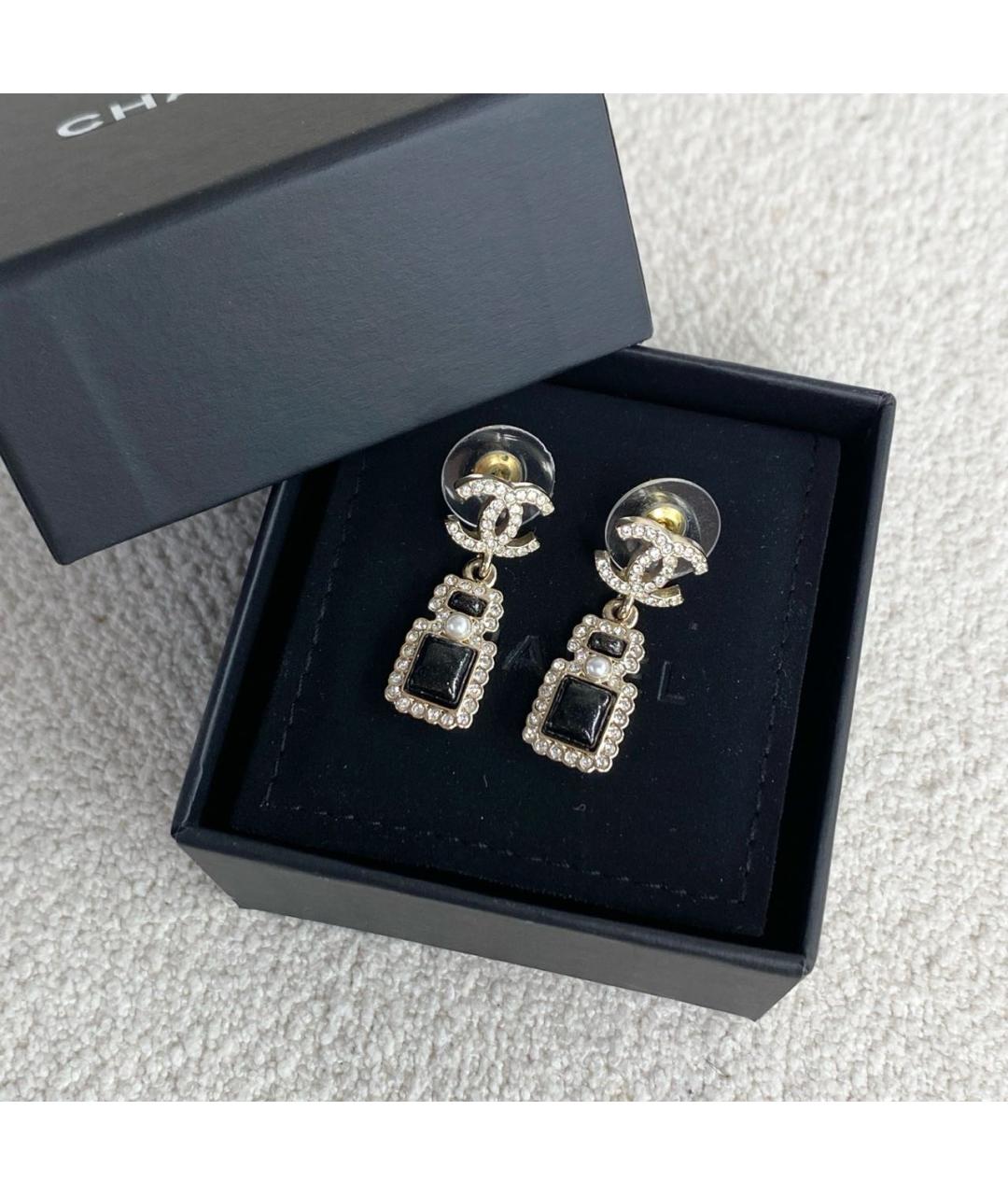 CHANEL Золотые металлические серьги, фото 7