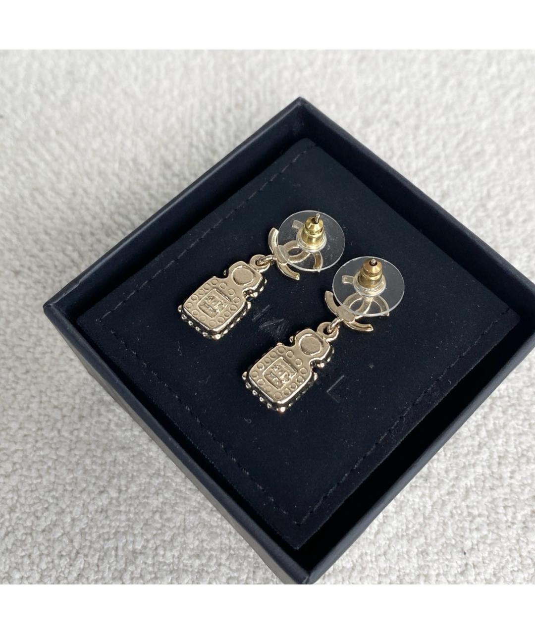 CHANEL Золотые металлические серьги, фото 3