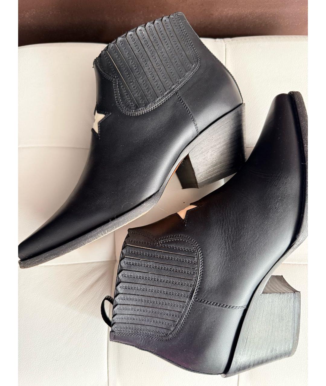 CHRISTIAN DIOR Черные кожаные ботильоны, фото 5