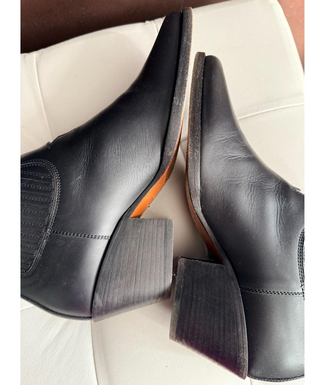 CHRISTIAN DIOR Черные кожаные ботильоны, фото 8