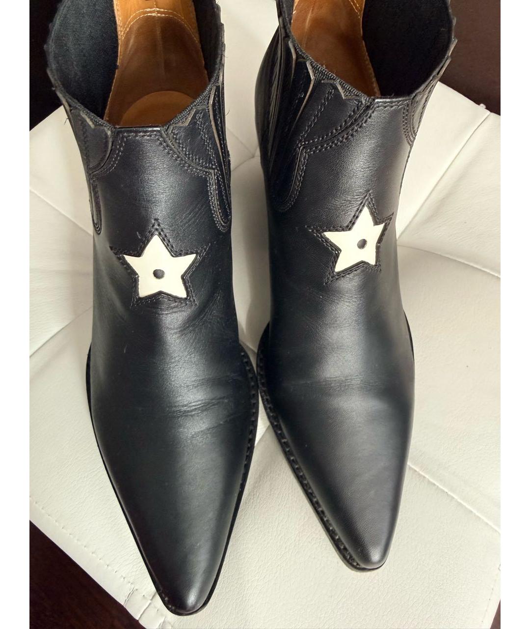 CHRISTIAN DIOR Черные кожаные ботильоны, фото 2