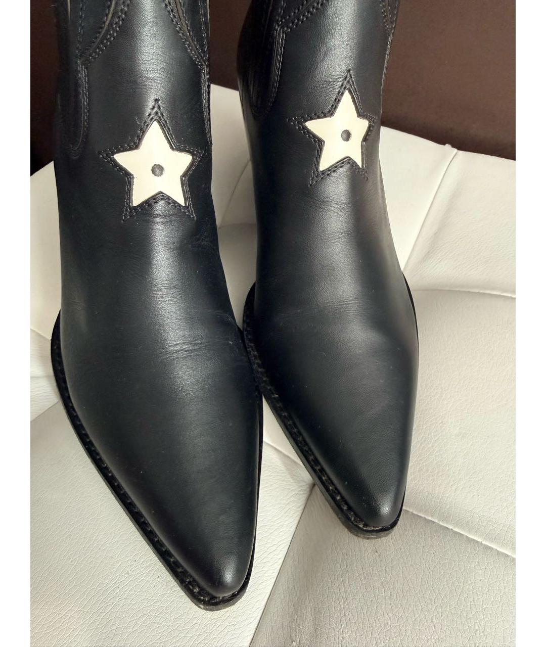 CHRISTIAN DIOR Черные кожаные ботильоны, фото 4