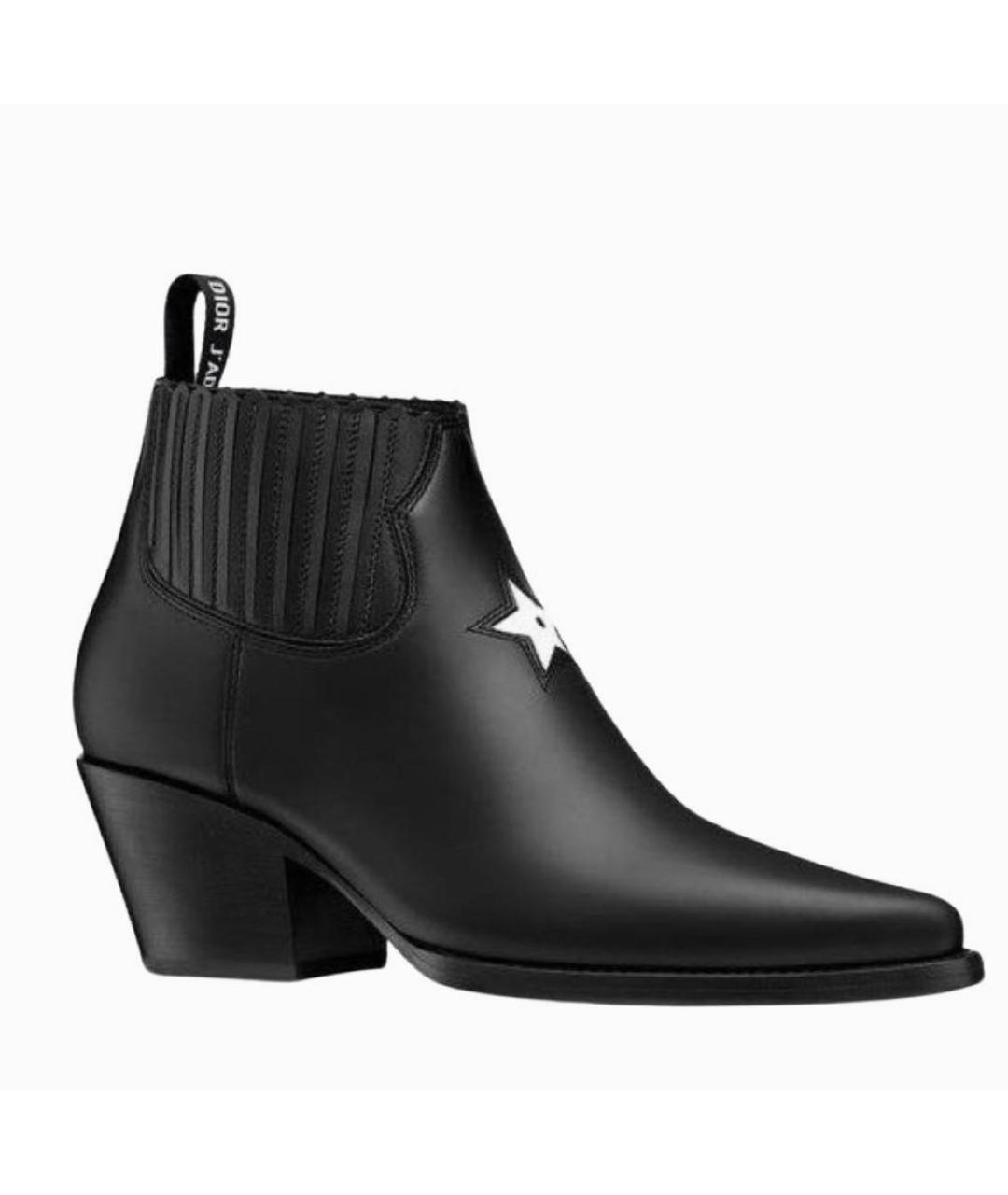 CHRISTIAN DIOR Черные кожаные ботильоны, фото 9