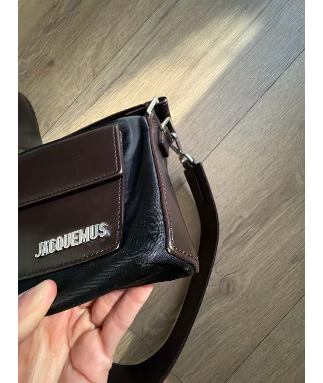 JACQUEMUS Коричневая кожаная сумка через плечо, фото 4