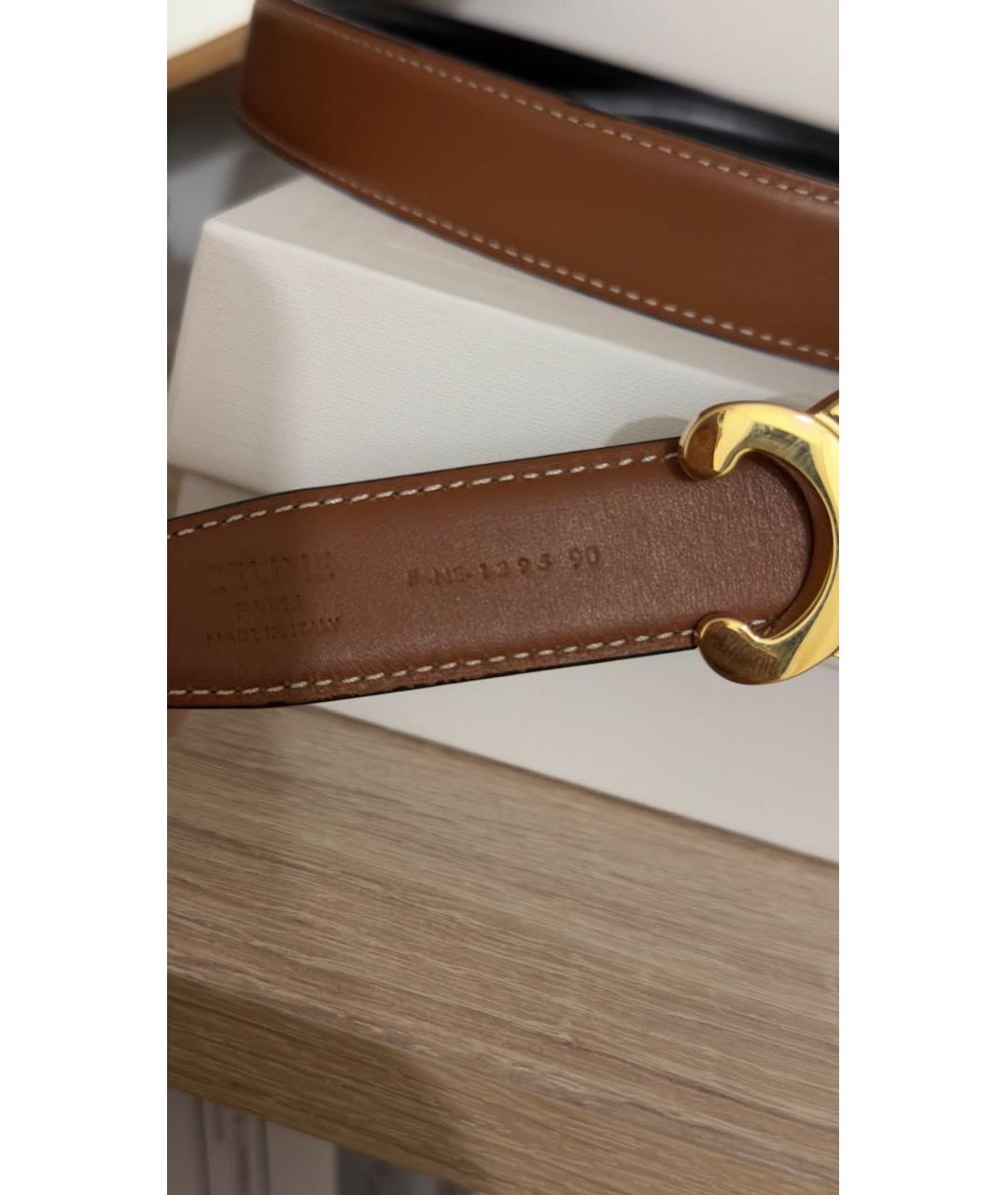 CELINE Черный кожаный ремень, фото 3