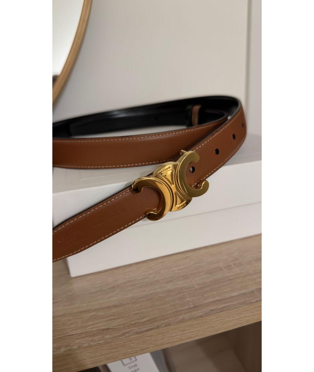 CELINE Черный кожаный ремень, фото 2