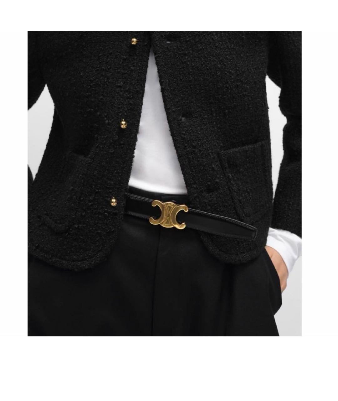 CELINE Черный кожаный ремень, фото 4