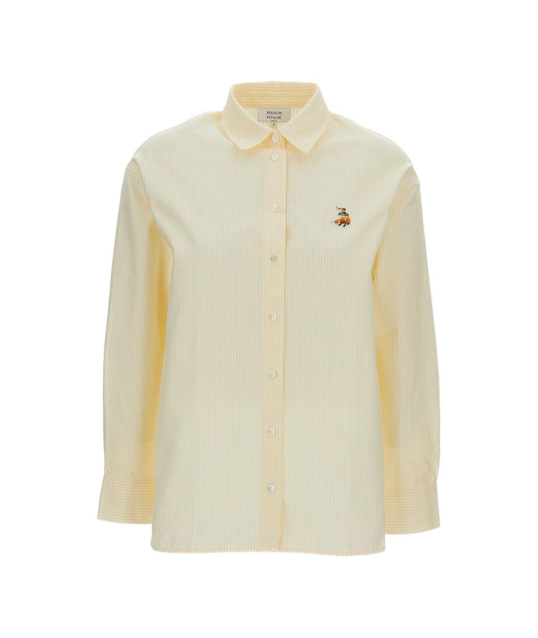 MAISON KITSUNE Желтая хлопковая рубашка, фото 1