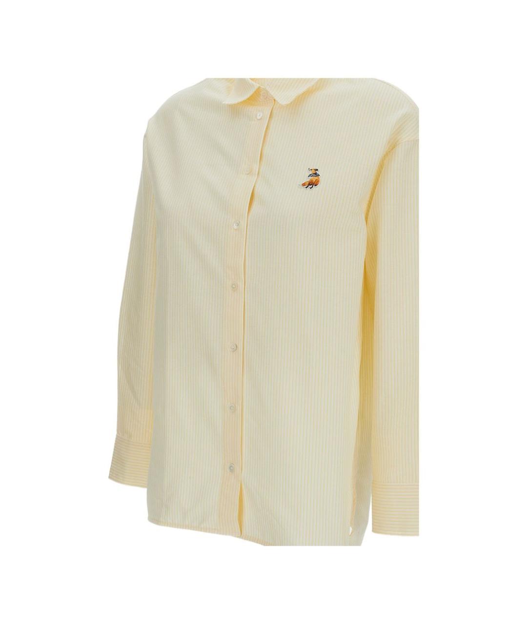 MAISON KITSUNE Желтая хлопковая рубашка, фото 2