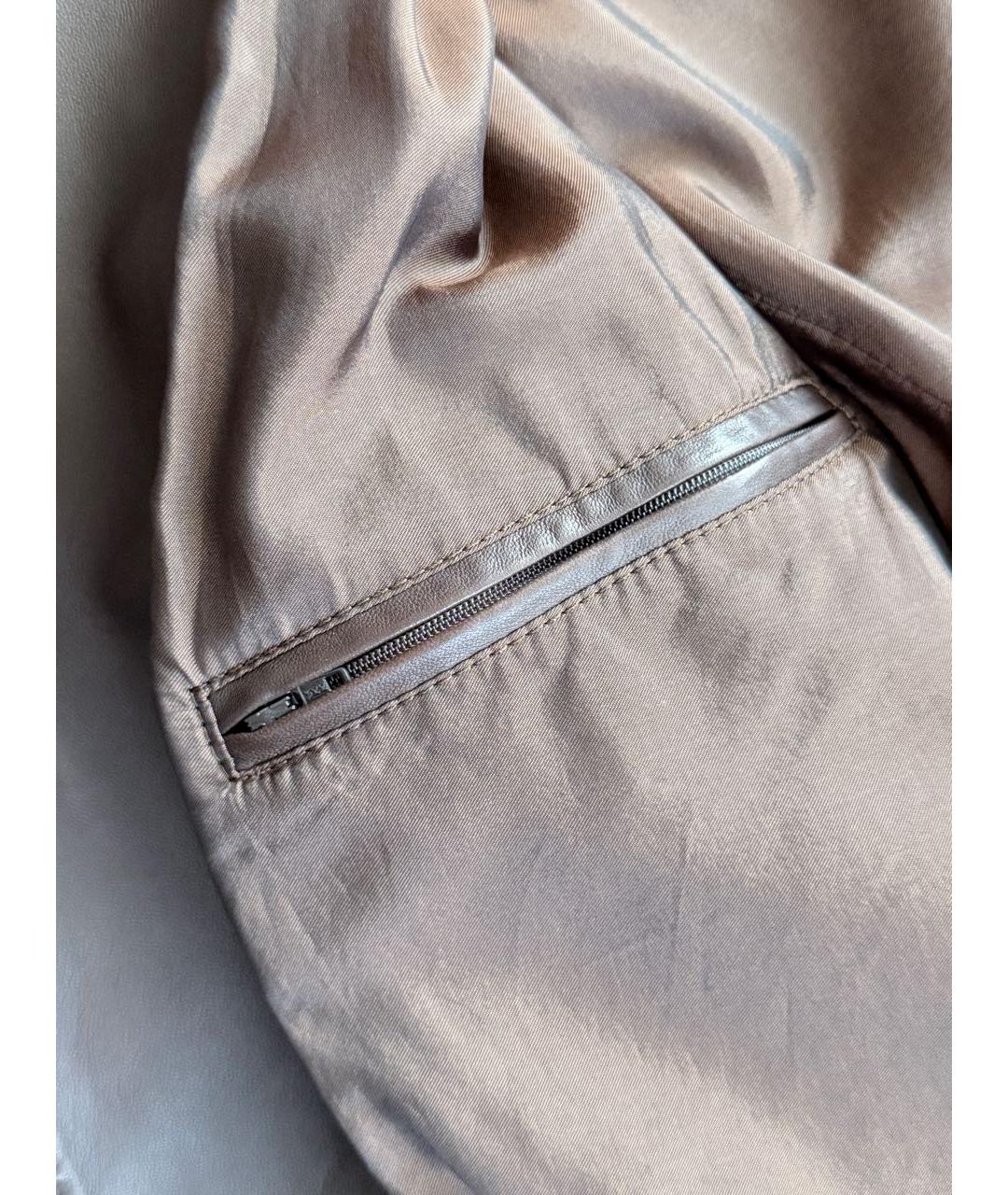 KITON Коричневая кожаная куртка, фото 7