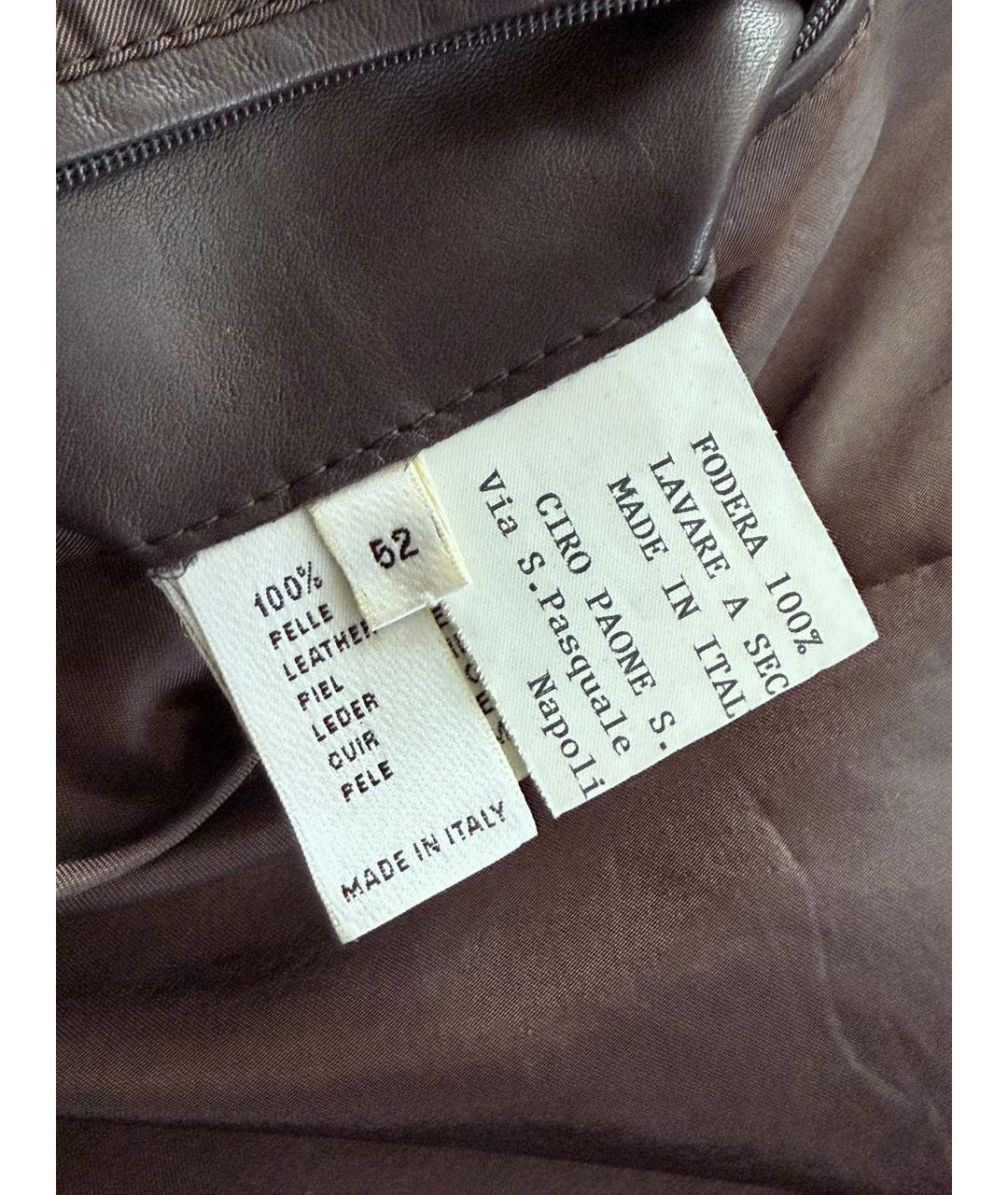 KITON Коричневая кожаная куртка, фото 8