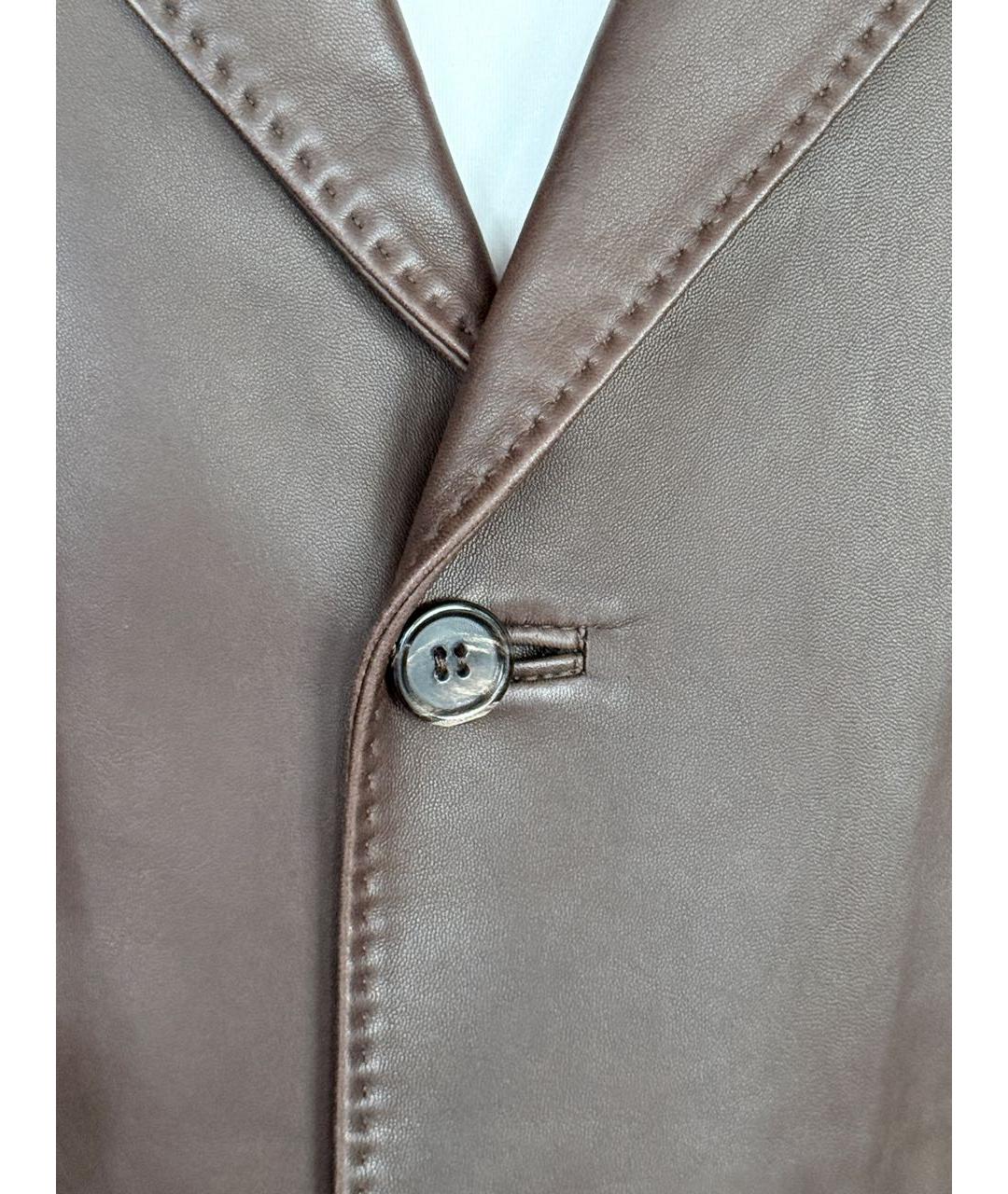 KITON Коричневая кожаная куртка, фото 4