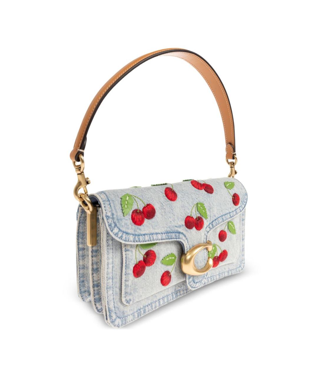 COACH Голубая деним сумка через плечо, фото 5