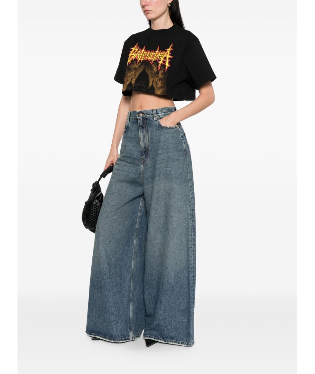 BALENCIAGA Синие хлопковые прямые джинсы, фото 4