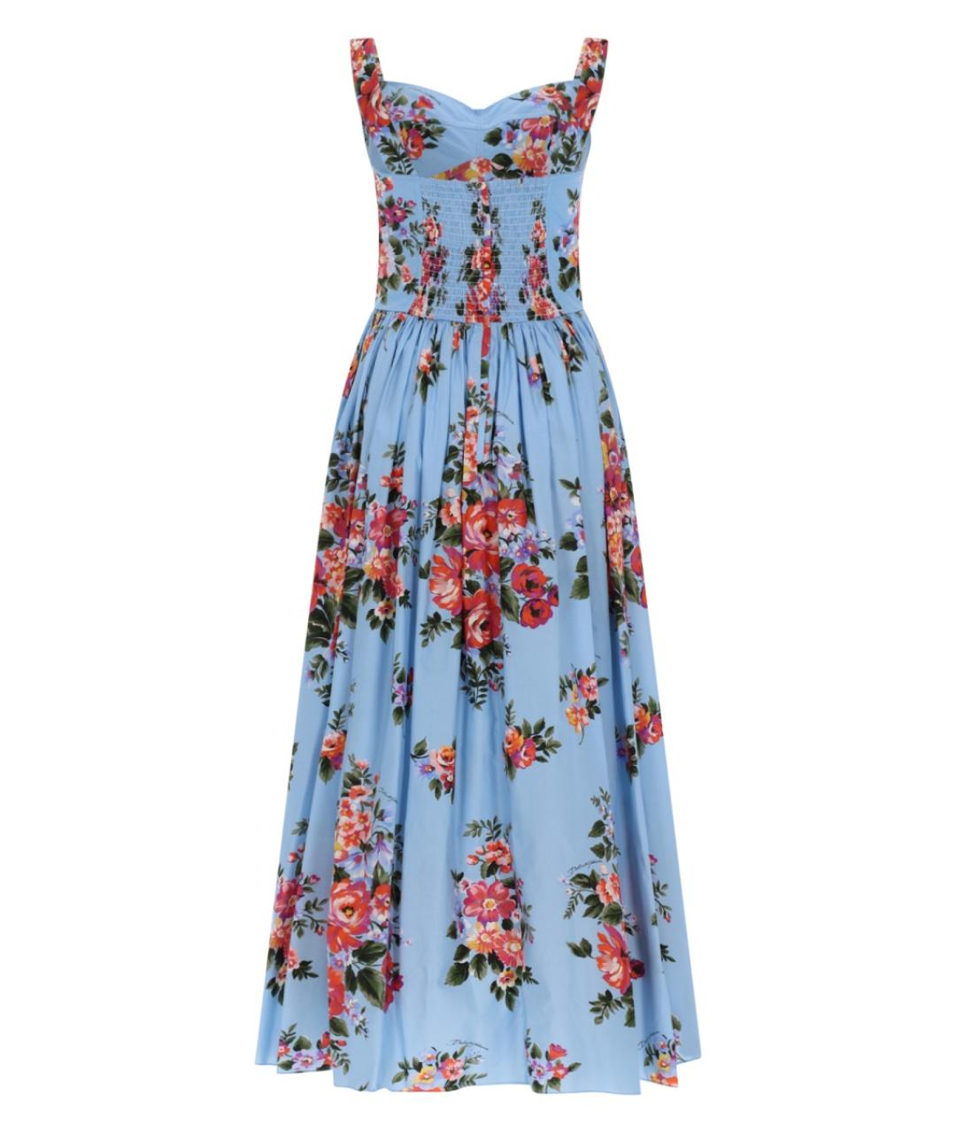 DOLCE&GABBANA Синее хлопковое повседневное платье, фото 2