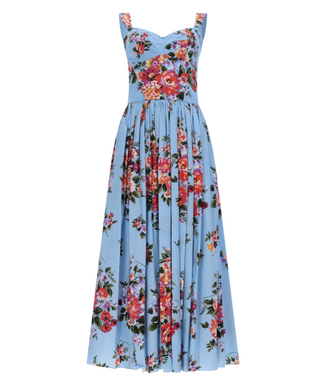 DOLCE&GABBANA Синее хлопковое повседневное платье, фото 1