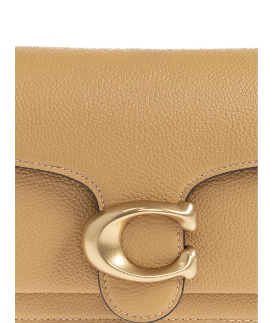 COACH Бежевая кожаная сумка через плечо, фото 2