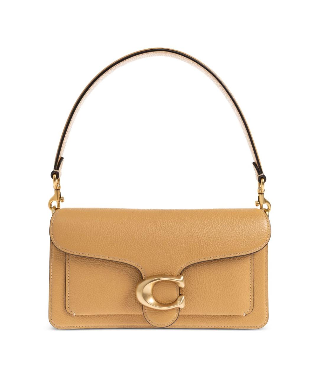 COACH Бежевая кожаная сумка через плечо, фото 1