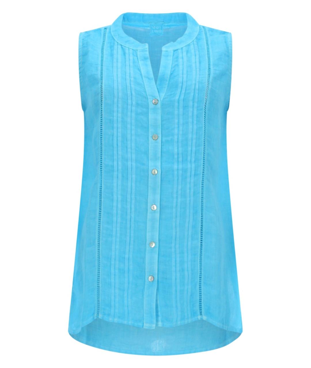 120% LINO Голубая льняная рубашка, фото 1