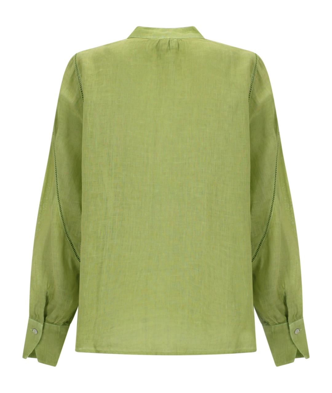 120% LINO Зеленая льняная рубашка, фото 2