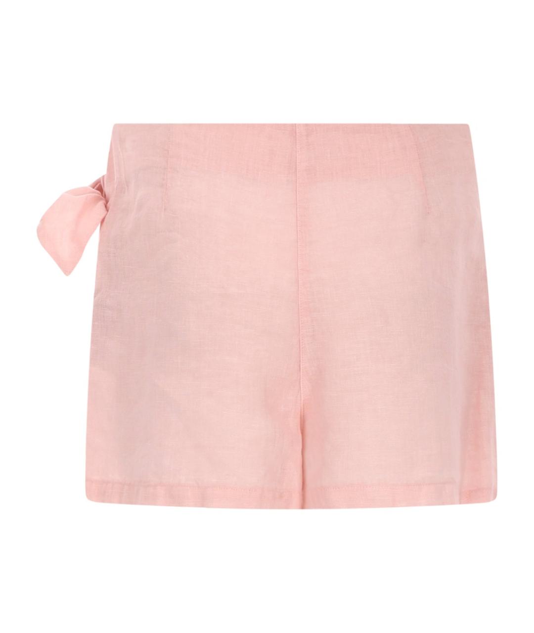 120% LINO Розовые льняные шорты, фото 2