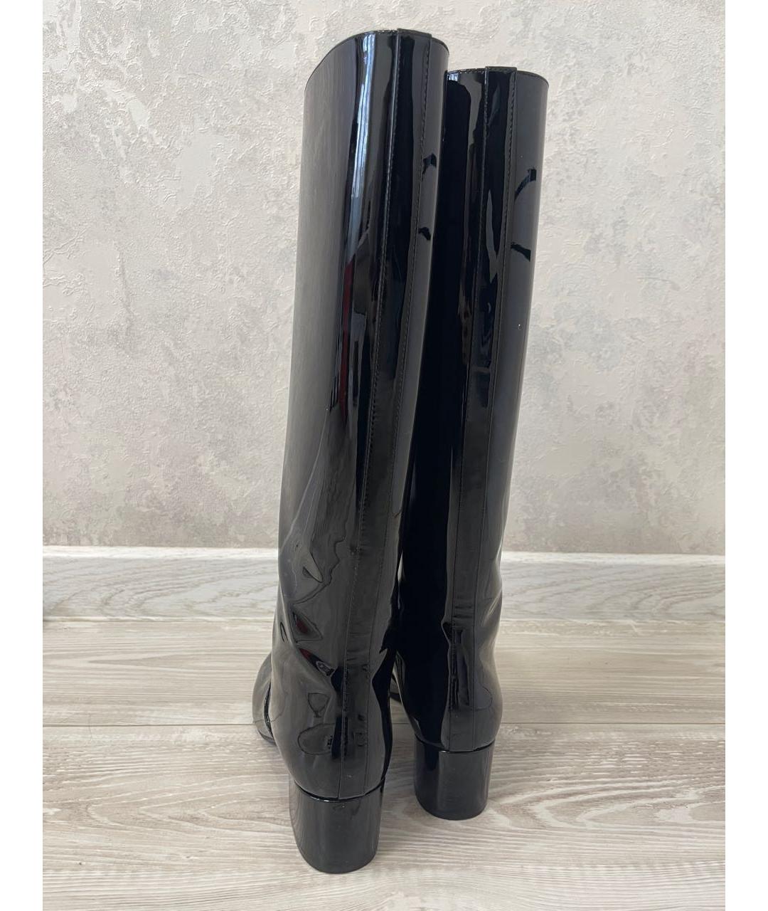 CELINE Черные сапоги из лакированной кожи, фото 3