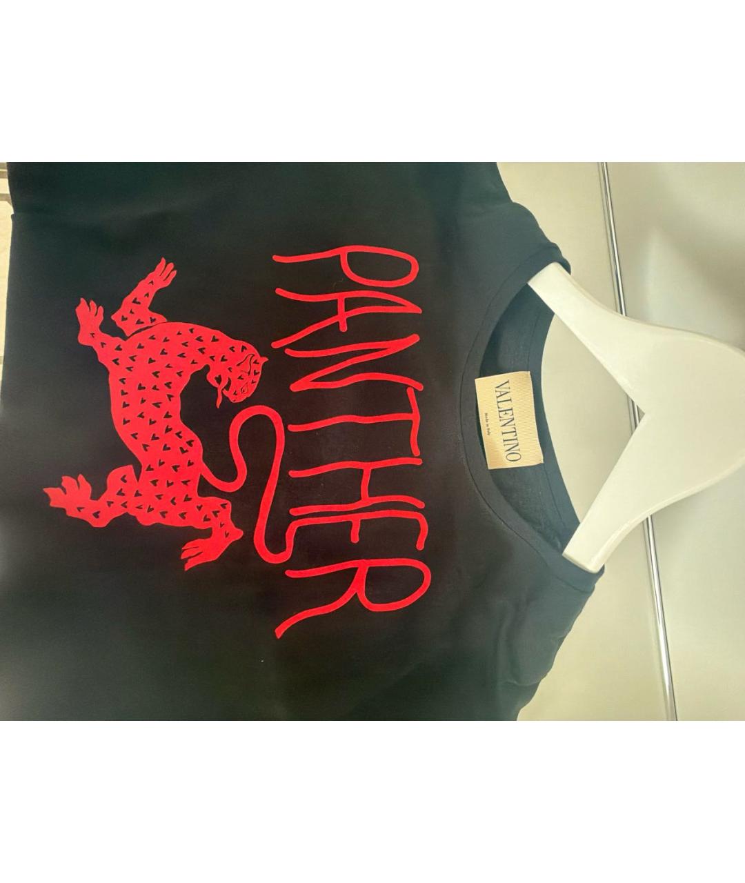 VALENTINO Черная хлопковая футболка, фото 4