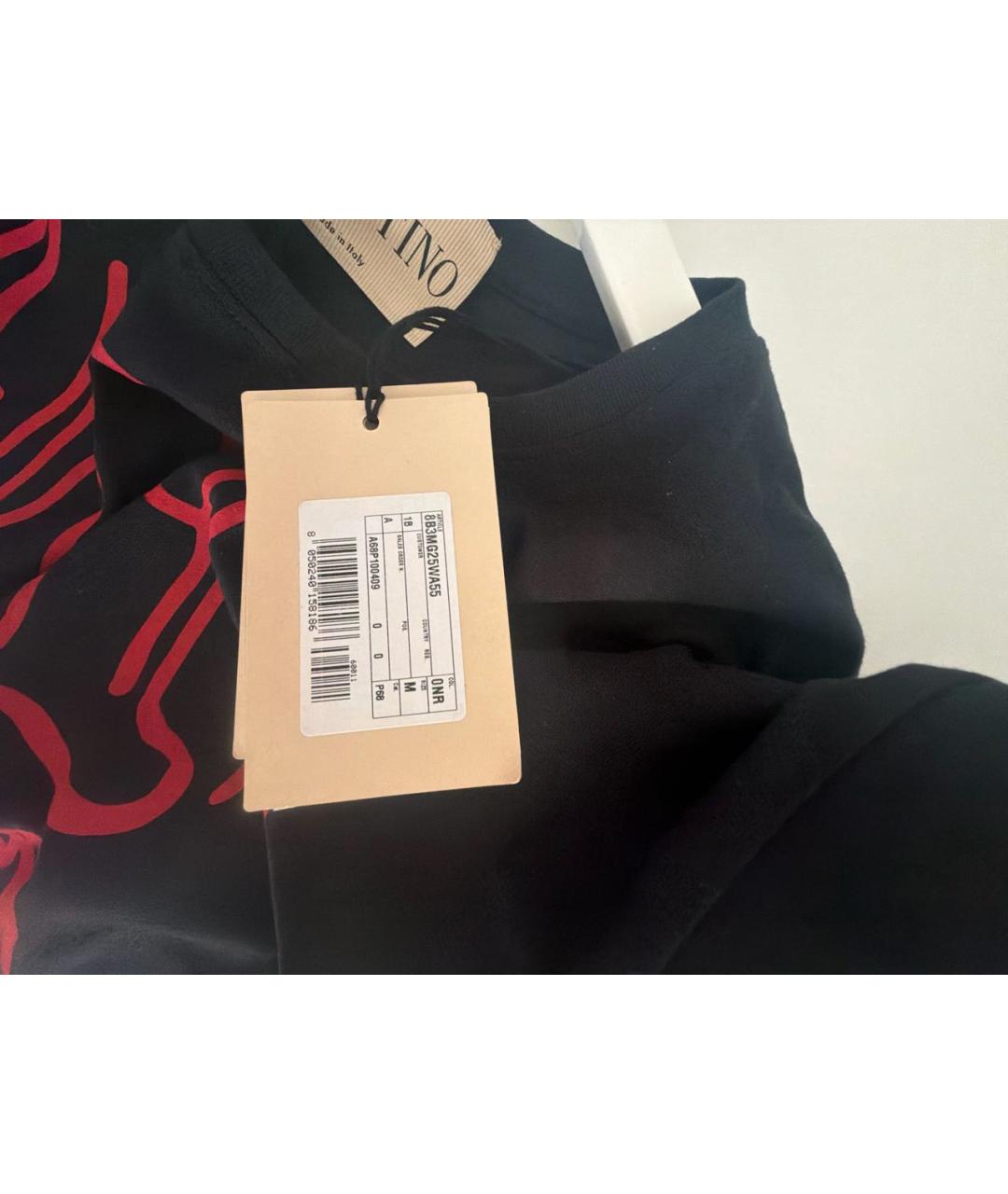 VALENTINO Черная хлопковая футболка, фото 6