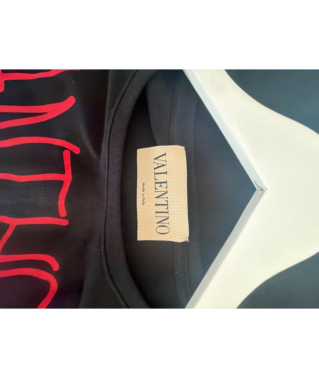 VALENTINO Черная хлопковая футболка, фото 3