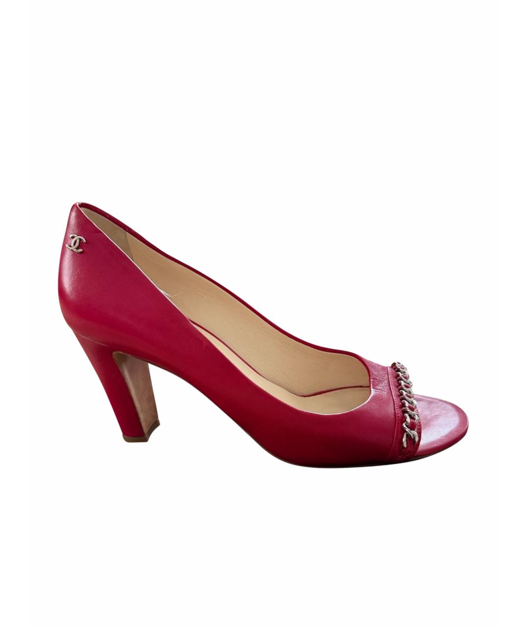 CHANEL Красные кожаные туфли, фото 1