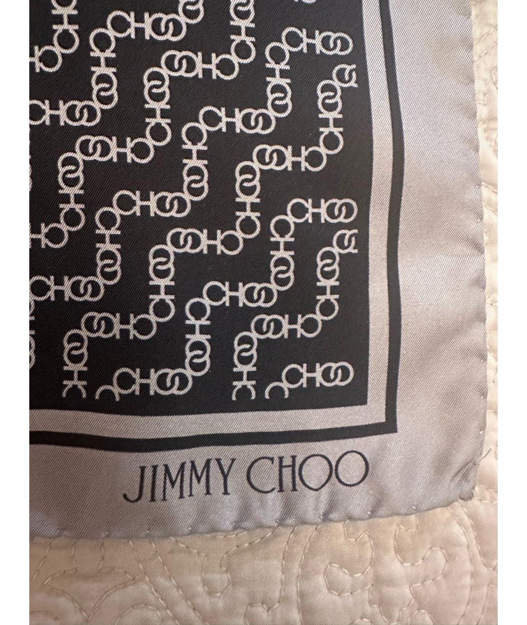 JIMMY CHOO Серый шелковый платок, фото 4