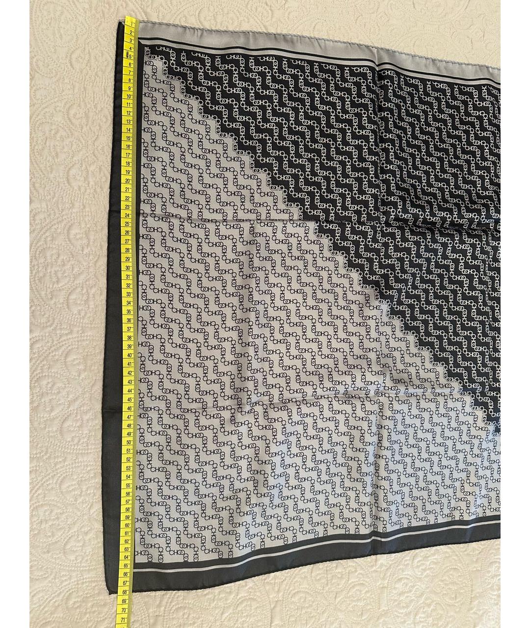 JIMMY CHOO Серый шелковый платок, фото 6