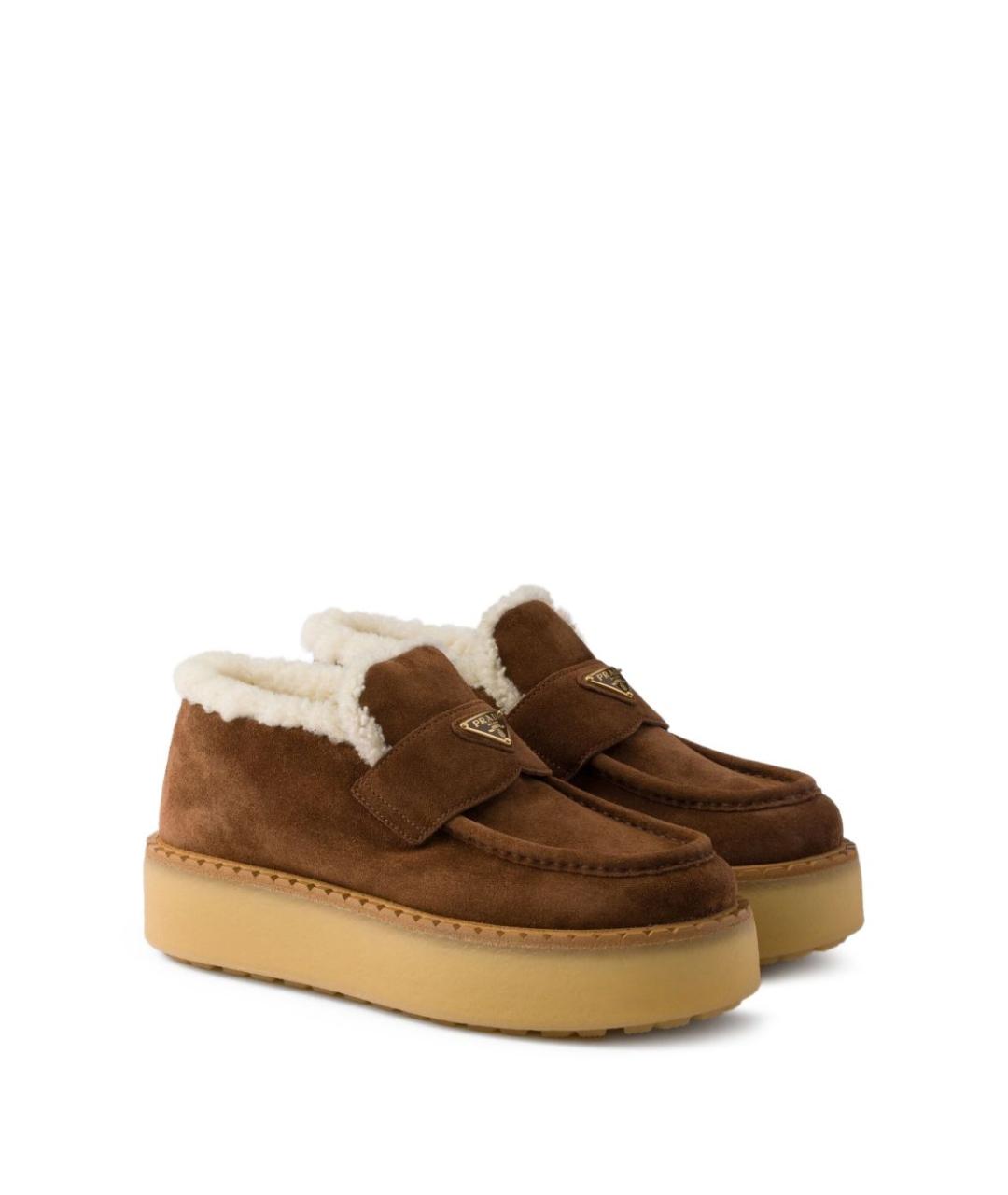 PRADA Коричневые замшевые ботинки, фото 5