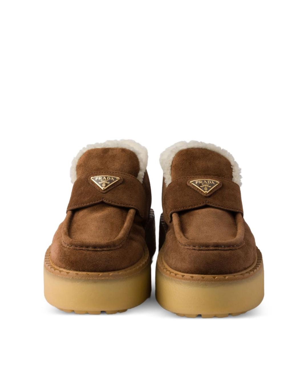 PRADA Коричневые замшевые ботинки, фото 2